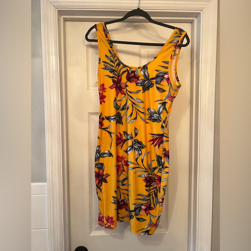 Sexy mini summer floral tank dress L